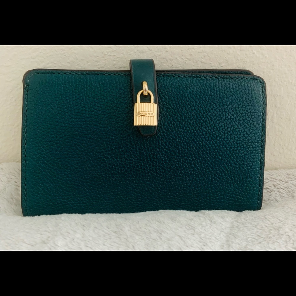 Green and Gold Michael Kors Wallet